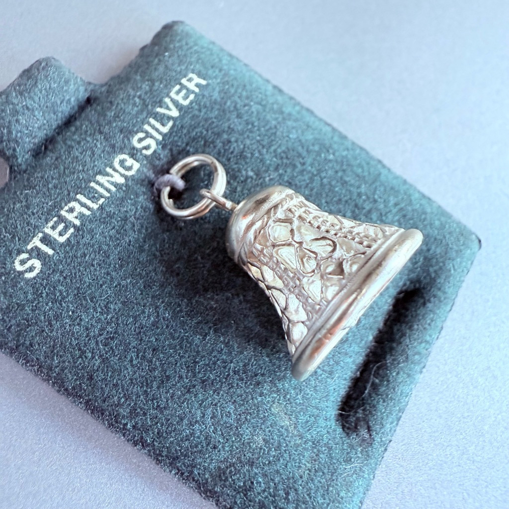 Sterling Silver 925 Bell Charm w/ Clapper Pendant VTG - Picture 3 of 5